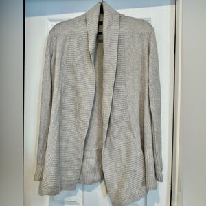 Saks Fifth Avenue Silver Gray Cashmere Open Cardigan size M